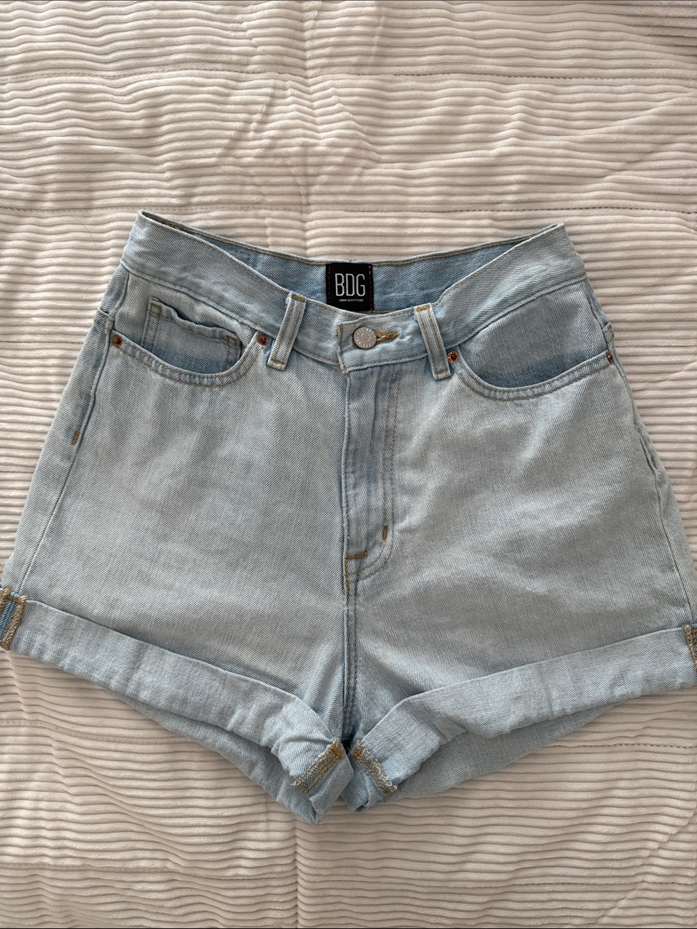 BDG Light Wash Mom High-Rise Denim Shorts
